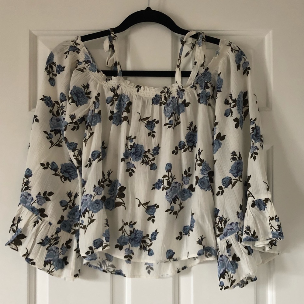 American Eagle Off The Shoulder Long Sleeve Top